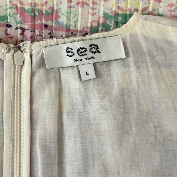 NWOT SEA New York Maxi Patchwork Purple Sleeveless Naya Pleated Dress - Picture 6 of 7